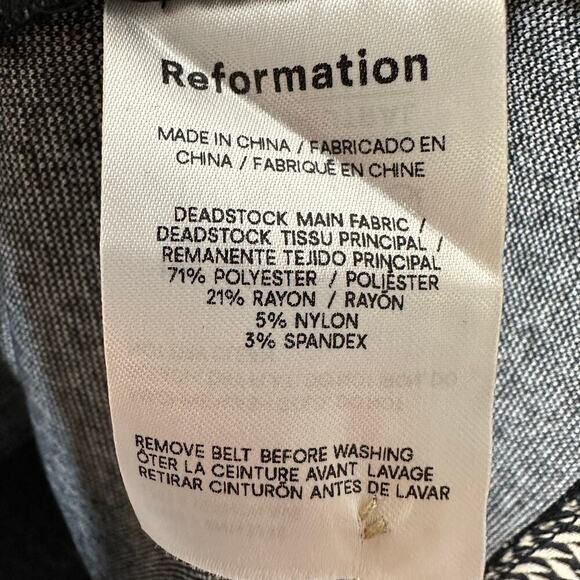 Reformation Suze Knit Mini Dress Women's Tan Black Size Large No Belt Size Large - Picture 8 of 8